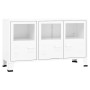 Aparador industrial de metal y vidrio blanco 105x35x62 cm de vidaXL, Aparadores - Ref: Foro24-339609, Precio: 102,89 €, Descu...