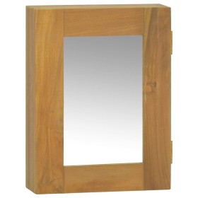 Solid teak wood mirror cabinet 30x10x40 cm by vidaXL, Lockers and storage cabinets - Ref: Foro24-338241, Price: 57,99 €, Disc...