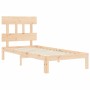 Estructura de cama con cabecero madera maciza 100x200 cm de vidaXL, Camas y somieres - Ref: Foro24-3193586, Precio: 91,99 €, ...