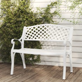 Banco de jardín de aluminio fundido blanco 102 cm de vidaXL, Bancos de jardín - Ref: Foro24-317746, Precio: 258,99 €, Descuen...