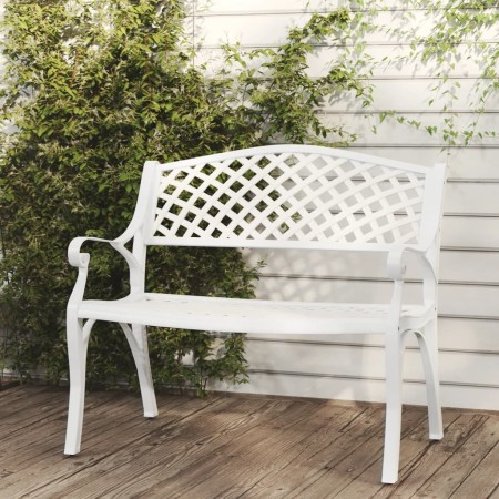 Banco de jardín de aluminio fundido blanco 102 cm de vidaXL, Bancos de jardín - Ref: Foro24-317746, Precio: 260,08 €, Descuen...