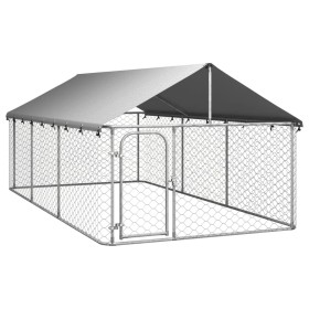 Außenzwinger mit Dach 400x200x150 cm von vidaXL, Hundehütten und Zäune - Ref: Foro24-171499, Preis: 171,84 €, Rabatt: %