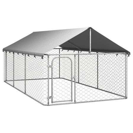 Outdoor kennel with roof 400x200x150 cm by vidaXL, Dog kennels and fences - Ref: Foro24-171499, Price: 166,99 €, Discount: %