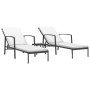 Sun loungers with table 2 units black synthetic rattan by vidaXL, Loungers - Ref: Foro24-317638, Price: 194,05 €, Discount: %