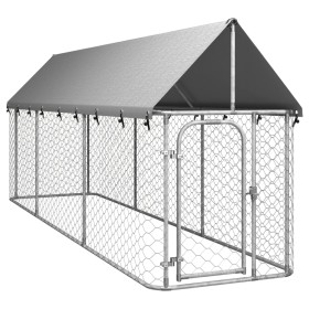 Perrera de exterior con tejado 400x100x150 cm de vidaXL, Casetas y cercados para perros - Ref: Foro24-171497, Precio: 139,49 ...