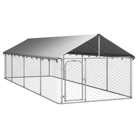 Outdoor kennel with roof 600x200x150 cm by vidaXL, Dog kennels and fences - Ref: Foro24-171500, Price: 216,98 €, Discount: %