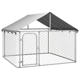 Outdoor dog kennel with a roof 200x200x150 cm by vidaXL, Dog kennels and fences - Ref: Foro24-171498, Price: 124,59 €, Discou...