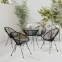 Garden dining set 5 pieces black by vidaXL, Garden sets - Ref: Foro24-3085449, Price: 366,09 €, Discount: %