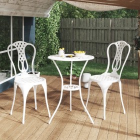 Bistro table and chairs 3 pieces cast aluminum white by vidaXL, Garden sets - Ref: Foro24-317752, Price: 202,95 €, Discount: %