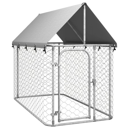 Outdoor kennel with roof 200x100x150 cm by vidaXL, Dog kennels and fences - Ref: Foro24-171496, Price: 101,99 €, Discount: %