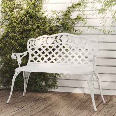 Banco de jardín de aluminio fundido blanco 108 cm de vidaXL, Bancos de jardín - Ref: Foro24-317742, Precio: 223,61 €, Descuen...