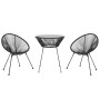 Garden dining set 3 pieces black by vidaXL, Garden sets - Ref: Foro24-3085448, Price: 229,62 €, Discount: %