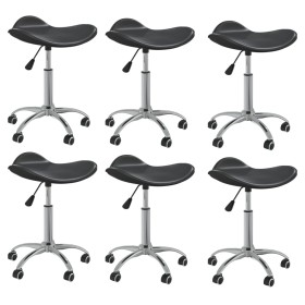 Swivel dining chairs 6 units black synthetic leather by vidaXL, dining chairs - Ref: Foro24-3088546, Price: 177,66 €, Discoun...