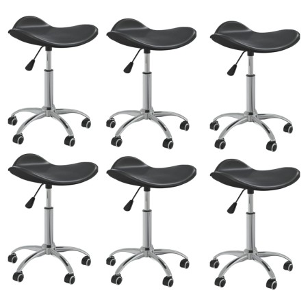 Swivel dining chairs 6 units black synthetic leather by vidaXL, dining chairs - Ref: Foro24-3088546, Price: 177,99 €, Discoun...