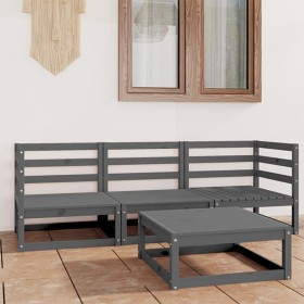 Garden furniture set 4 pieces gray solid pine wood by vidaXL, Garden sets - Ref: Foro24-3075326, Price: 176,99 €, Discount: %