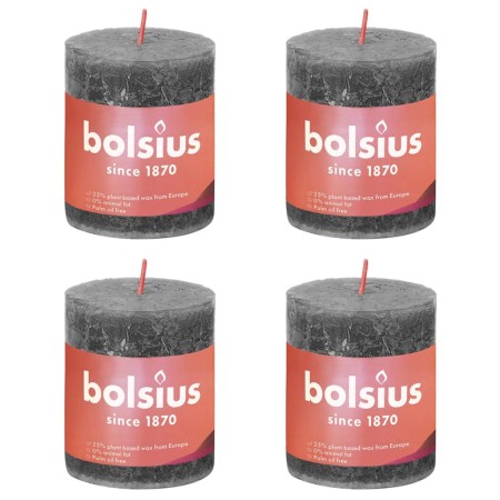 Bolsius Shine rustic candles 4 units stormy gray 80x68 mm by Bolsius, Candles - Ref: Foro24-440813, Price: 14,01 €, Discount: %