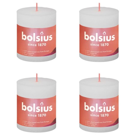 Bolsius Velas rústicas Shine 4 unidades blanco turbio 80x68 mm de Bolsius, Velas - Ref: Foro24-440807, Precio: 16,94 €, Descu...