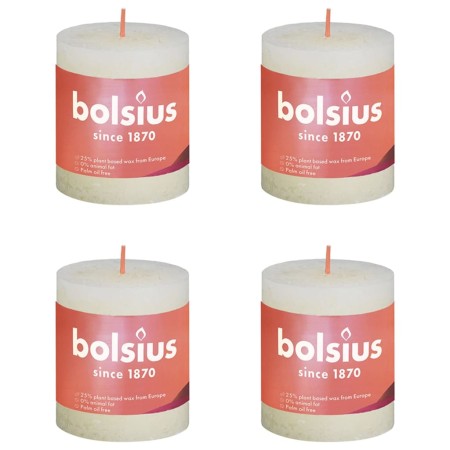 Bolsius Shine rustic candles 4 units soft pearl 80x68 mm by Bolsius, Candles - Ref: Foro24-440808, Price: 16,50 €, Discount: %