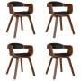 Sillas de comedor 4 uds madera curvada y cuero sintético negro de vidaXL, Sillas de comedor - Ref: Foro24-3092383, Precio: 67...