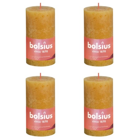 Bolsius Rustic Candles Shine 4 pcs yellow honeycomb color 130x68 mm by Bolsius, Candles - Ref: Foro24-440825, Price: 20,06 €,...