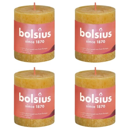 Bolsius Rustic Candles Shine 4 pcs yellow honeycomb color 80x68 mm by Bolsius, Candles - Ref: Foro24-440810, Price: 18,15 €, ...