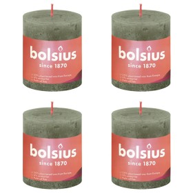 Bolsius Shine rustic candles 4 units olive green 80x68 mm by Bolsius, Candles - Ref: Foro24-440821, Price: 20,16 €, Discount: %