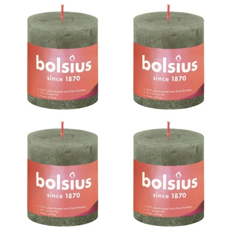 Bolsius Velas rústicas Shine 4 unidades verde oliva 80x68 mm de Bolsius, Velas - Ref: Foro24-440821, Precio: 20,16 €, Descuen...