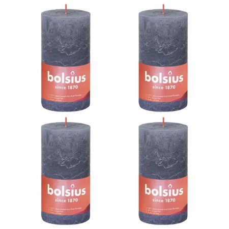 Bolsius Velas rústicas Shine 4 unidades azul crepúsculo 130x68 mm de Bolsius, Velas - Ref: Foro24-440835, Precio: 23,18 €, De...