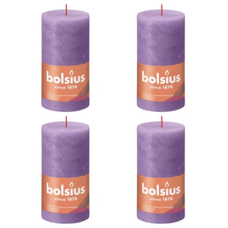 Bolsius Shine rustic candles 4 units vibrant violet 130x68 mm by Bolsius, Candles - Ref: Foro24-440833, Price: 26,70 €, Disco...