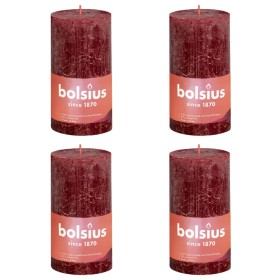 Bolsius Shine rustic candles 4 units red velvet 130x68 mm by Bolsius, Candles - Ref: Foro24-440832, Price: 23,18 €, Discount: %