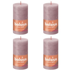 Bolsius Shine rustic candles 4 units ash pink 130x68 mm by Bolsius, Candles - Ref: Foro24-440831, Price: 26,99 €, Discount: %