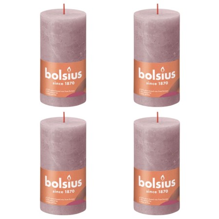 Bolsius Shine rustic candles 4 units ash pink 130x68 mm by Bolsius, Candles - Ref: Foro24-440831, Price: 26,70 €, Discount: %