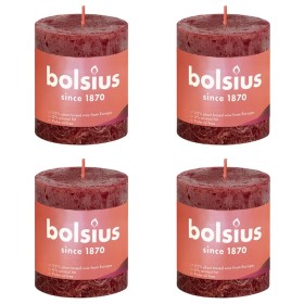 Bolsius Shine rustic candles 4 units red velvet 80x68 mm by Bolsius, Candles - Ref: Foro24-440817, Price: 20,86 €, Discount: %