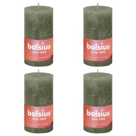 Bolsius Shine rustic candles 4 units olive green 130x68 mm by Bolsius, Candles - Ref: Foro24-440836, Price: 28,22 €, Discount: %