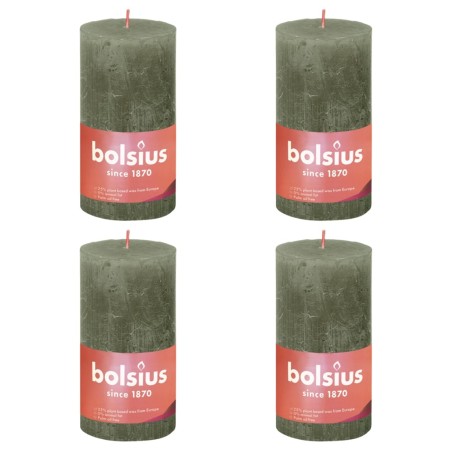 Bolsius Velas rústicas Shine 4 unidades verde oliva 130x68 mm de Bolsius, Velas - Ref: Foro24-440836, Precio: 28,22 €, Descue...