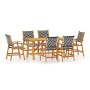 Juego de comedor para jardín 7 piezas madera maciza de acacia de vidaXL, Conjuntos de jardín - Ref: Foro24-3087125, Precio: 4...