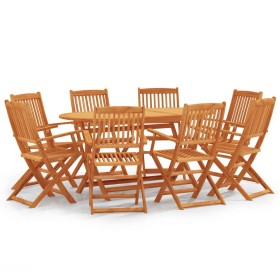 Folding garden dining set 9 pieces eucalyptus wood by vidaXL, Garden sets - Ref: Foro24-3087156, Price: 427,57 €, Discount: %