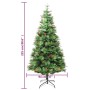 Árbol de Navidad con luces y piñas PVC PE verde 225 cm de vidaXL, Arboles de navidad - Ref: Foro24-3094558, Precio: 183,13 €,...