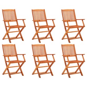 Folding garden chairs 6 pcs solid eucalyptus wood by vidaXL, Garden chairs - Ref: Foro24-3087147, Price: 232,99 €, Discount: %