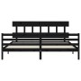 Bed frame with black solid wood headboard 200x200 cm by vidaXL, Beds and slatted bases - Ref: Foro24-3195180, Price: 165,62 €...