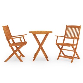 Folding garden dining set 3 pieces eucalyptus wood by vidaXL, Garden sets - Ref: Foro24-3087159, Price: 133,12 €, Discount: %