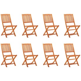 Folding garden chairs 8 pcs solid eucalyptus wood by vidaXL, Garden chairs - Ref: Foro24-3087150, Price: 273,50 €, Discount: %