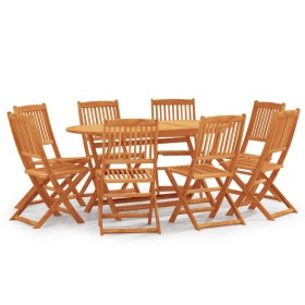 Folding garden dining set 9 pieces eucalyptus wood by vidaXL, Garden sets - Ref: Foro24-3087158, Price: 395,72 €, Discount: %