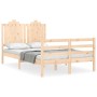 Bed frame with solid wood headboard 120x200 cm by vidaXL, Beds and slatted bases - Ref: Foro24-3194176, Price: 125,99 €, Disc...