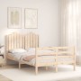 Bed frame with solid wood headboard 120x200 cm by vidaXL, Beds and slatted bases - Ref: Foro24-3194176, Price: 125,99 €, Disc...