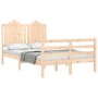 Bed frame with solid wood headboard 120x200 cm by vidaXL, Beds and slatted bases - Ref: Foro24-3194176, Price: 125,99 €, Disc...