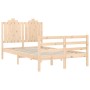 Bed frame with solid wood headboard 120x200 cm by vidaXL, Beds and slatted bases - Ref: Foro24-3194176, Price: 125,99 €, Disc...