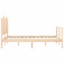 Bed frame with solid wood headboard 120x200 cm by vidaXL, Beds and slatted bases - Ref: Foro24-3194176, Price: 125,99 €, Disc...