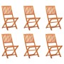 Folding garden chairs 6 pcs solid eucalyptus wood by vidaXL, Garden chairs - Ref: Foro24-3087149, Price: 215,66 €, Discount: %