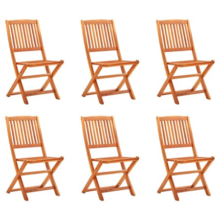 Folding garden chairs 6 pcs solid eucalyptus wood by vidaXL, Garden chairs - Ref: Foro24-3087149, Price: 215,66 €, Discount: %